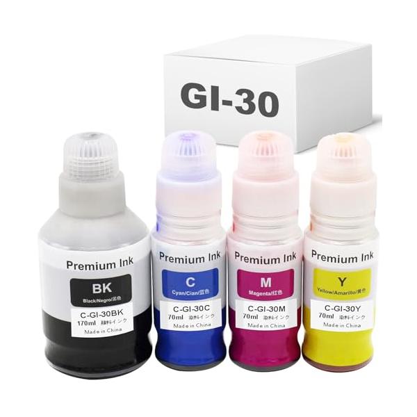 他サイト： キャノン用 GI-30 4色セット GI-30PGBK GI-30C GI-30M GI-30Y 互換インクボトル 対応機種：G5030/G60の商品画像
