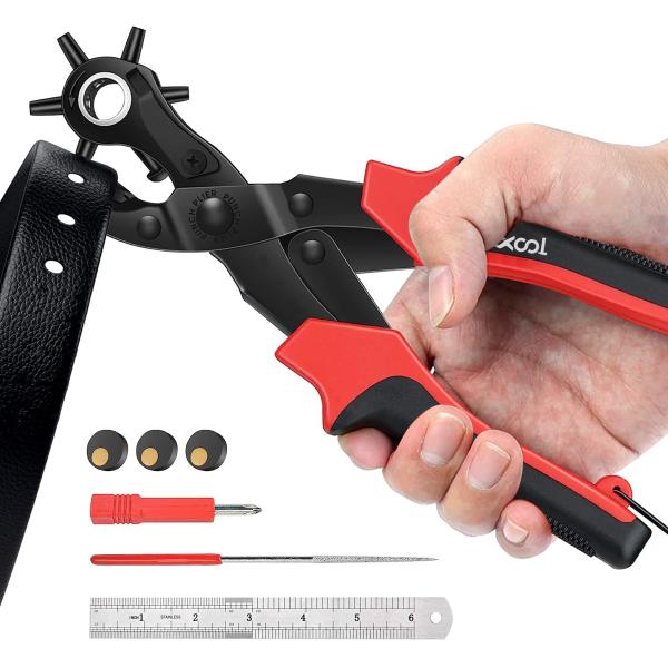 Amazon | レザー DIY クラフト 14 個中空パンチセット、ベルト丸