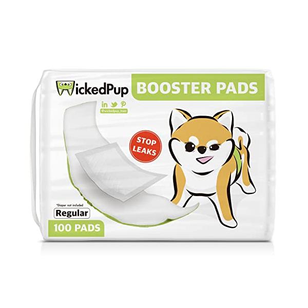 他サイト： WICKEDPUP 犬用おむつライナー、100枚入 | 男の子のマナーベルトパッド | 女の子の生理用ナプキン | ペット用おしっこ吸収シート、の商品画像