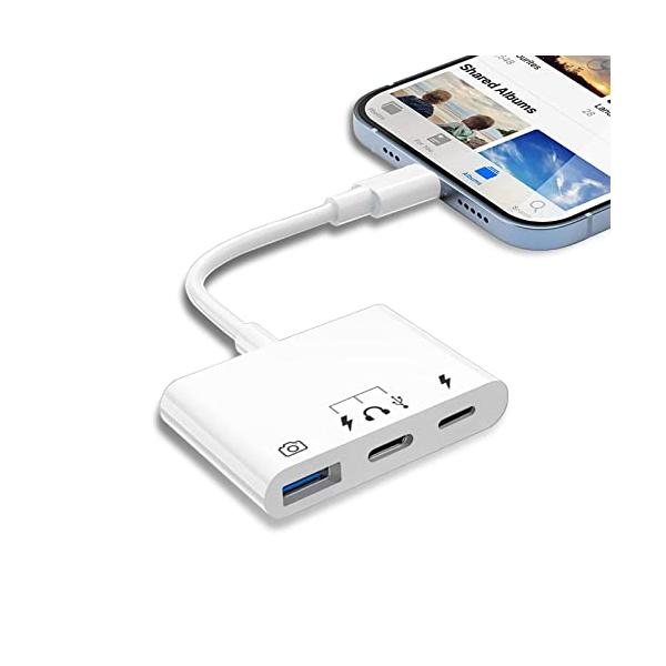 他サイト： 令和進化モデルiPhone/iPadに適用 USB Type-C 変換アダプタ 3in1 USB3.0/OTG カメラアダプタ タイプCヘッドセの商品画像