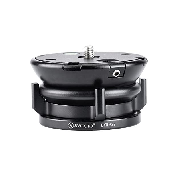 SWFOTO DYH-68B レベリングベース 低重心 雲台 アルミニウム合金製 最大負荷10KG黒