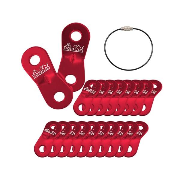 他サイト： DaLaCa アルミニウム 自在金具 ロープテンショナー テント タープ ロープ 張り用 20個セット 5ｍｍまで対応 レッドの商品画像