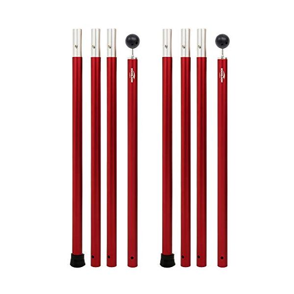 Soomloomアルミポール テント・タープ設営用 A6061アルミニウム 外径28mm ４節連結 2本入り 分割式 プッシュボタン式 調節簡単