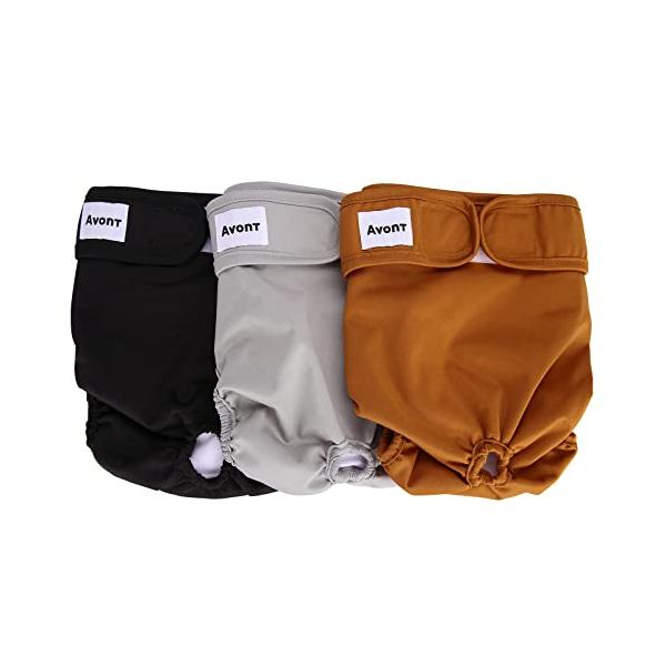 他サイト： Avont 3枚セット 犬用おむつ、マナーベルト 生理パンツ 洗濯可 再利用可能 高吸収性 耐久性 - Sサイズの商品画像