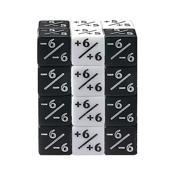 24個のダイスカウンター トークンダイス ロイヤルティダイス D6 ダイス ホワイト+1／+1及びブラック-1／-1 マジック MTG CCG