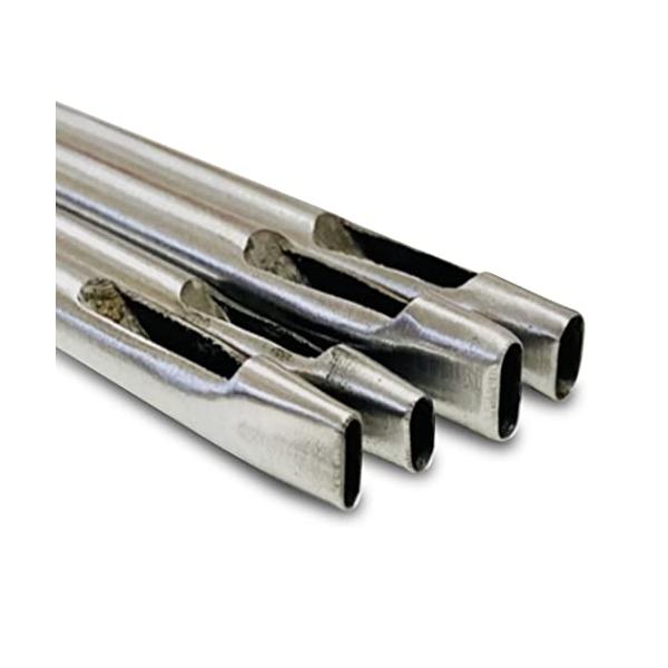 HappyHome 穴あけ 楕円 ポンチ 4本セット レザークラフト 穴あけ道具 打ち抜きポンチ 2mm*7mm 3mm*6mm 3mm*8mm