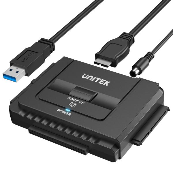 Unitek USB-A IDE SATA 両方対応 USB3.0 交換アダプター 2.5/3.5インチHDD SSD 光学ドライブに対応 コン