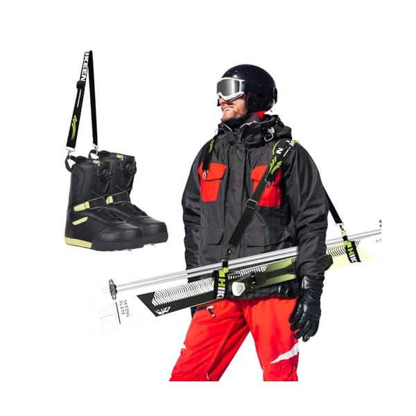 Japaneseブラック/-/KF0260ZH・取り外し可能このスキーストラップを使えば、登りも下りもすべてのスキーギアを簡単に持ち運ぶことができます。スキーブーツは別々に持ち運ぶことも、習慣で肩にかけて（同じ側または反対側）持ち運ぶことも...