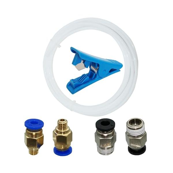 パッケージ個数:1・?変換ヘッド仕様: スレッドがきれい、高品質、PC4-M6 フィッティング、材質: 銅、プラスチック 青い端、PC4-M10 フィッティング、材質: ステンレス鋼 シルバートーン、ブラック・?チューブ仕様：材質：PTFE...