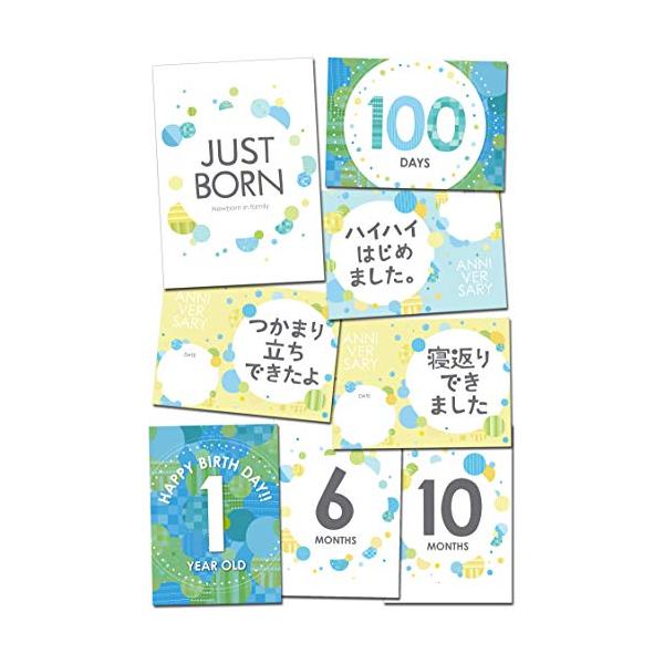 他サイト： Babystity月齢フォト カード マンスリーカード 24面12枚 赤ちゃん 写真 Pattern_boyの商品画像