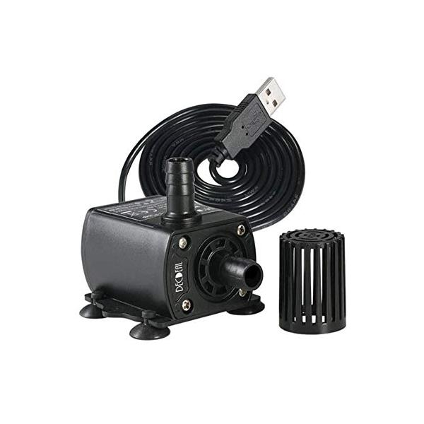Alioay 水中ポンプ 小型ポンプ ミニ 排水ポンプ 揚程2M USB給電 DC5V 吐出量250L/H 水耕栽培 噴水 給水 水槽水循環 静