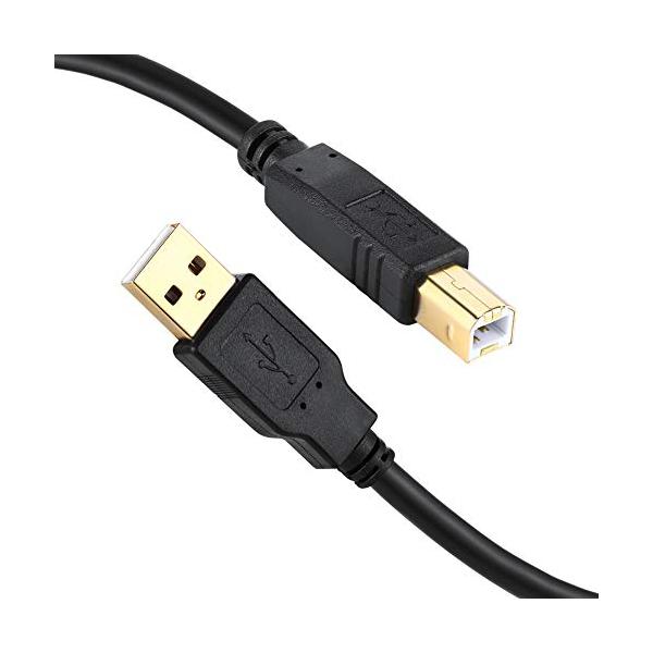 XBOHJOE USB 2.0 プリンターケーブル10m Aオス-Bオス 金メッキコネクタType Bにスキャナーケーブル、 HP、キヤノン、ブ