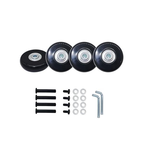 -/外輪径 54mm/外径 54mm・Model:外径 54mm・素材:ゴム＆金属。 高品質PUゴム全体一回加工による車輪は、各車輪は60kgの重さに耐えます。・スーツケース たいや、ショッピングカート キャスター、キャリー バッグ タイヤ...