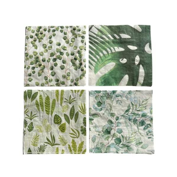 4種類各5枚A・ ワンサイズ ・４種類のペーパーナプキン。・各５枚ずつ、合計20枚入り。・サイズ：約33cm×33cm・デコパージュ用紙ナプキンとしても大人気・パーティー用のペーパーナプキンとしても大活躍