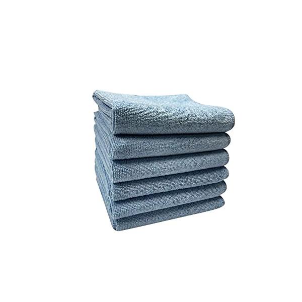 他サイト： TARO WORKS 洗車タオル 吸水 コーティング剤 拭き上げ クロス 6枚 30x50 水色の商品画像