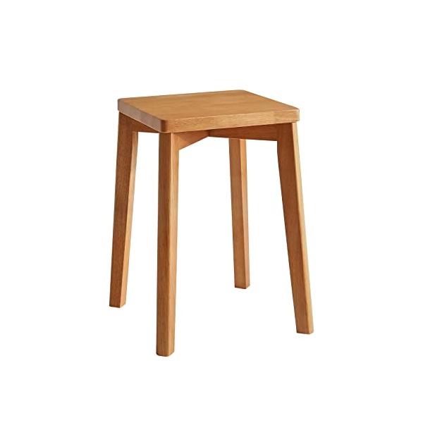 Aibiju スツール 椅子 木製 四角 ダイニングチェア 天然木 ミニ