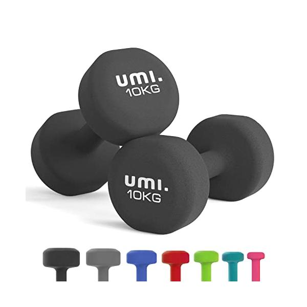 他サイト： ダンベル 10kg 2個セット 筋トレ ダンベル ?? ウエイト カラー ダンベル 鉄アレイ dumbbell ブラックの商品画像