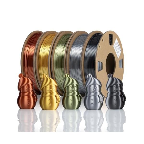 フィラメント 5個 Creality PLA TINMORRY ABS マット黒 Matte Finish PLA 3D Printer Filament in Rich Colors - TINMORRY