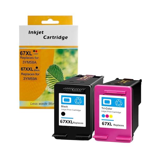 他サイト： Aseker 互換の再生67 67XL 67XXLインクカートリッジ 67XL 4色セット大容量対応機 HP ENVY 6020/ 6000 /の商品画像