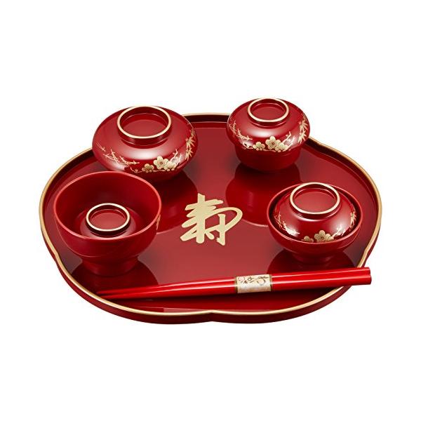 他サイト： アイプラス お食い初めお祝膳 総朱 松竹梅 男の子 1セット x 1の商品画像