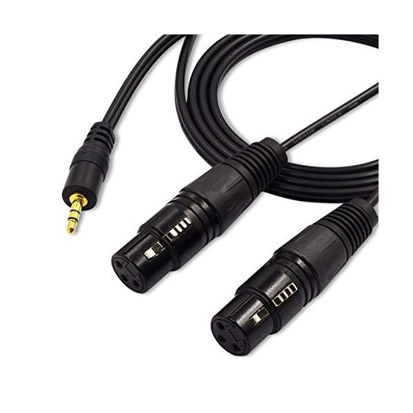 他サイト： WV-9211-1.5BXLR キャノンメス×2⇔3.5mmステレオミニプラグ アンバランス ラインケーブル 1.5m ブラックの商品画像