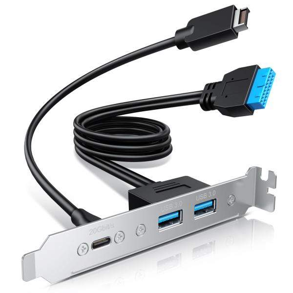GRAUGEAR 20Gbps USB 3.2 Gen 2x2 USB-Cフロントパネルアダプター