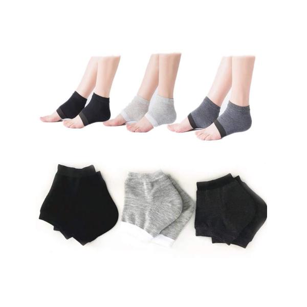 他サイト： Sweetimes かかと保湿ソックス つるつるかかと ひび割れ対策 はくだけ角質ケア 3色セット No.149 おやすみかかとサポーター　男女の商品画像