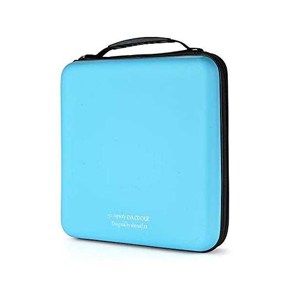 192枚収納DVD/CD対応ブルーレイディスクセミハードケースポータブル ウォレット (Sky Blue)