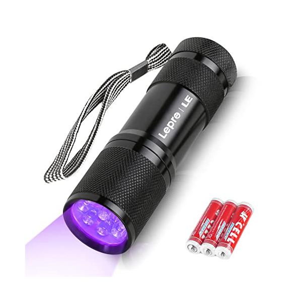 他サイト： Lepro ブラックライト led uvライト 紫外線ライト UVライト レジン用 硬化ライト 紫外線 ライト IPX4防水 アルミ製 高耐久の商品画像