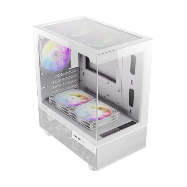 他サイト： Micro-ATX対応 ixed mode RGBファン5個を標準搭載したピラーレス、CX200M RGB Elite Whiteの商品画像