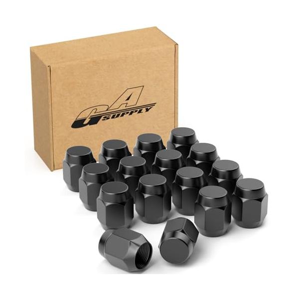 ブラック 16個ブラック/M12xP1.5 x 28mm/-・Style:ブラック 16個・商品内容テーパー座60°、ネジサイズ：M12×1.5、六角対辺21ｍｍ、全　長：約28mm、16個セット。・耐食性UPスチールにCNC旋盤、フライス...
