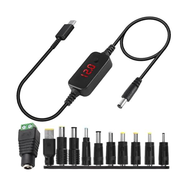 -/-/ST-XT-342・USB C - DCアダプターケーブル： PD急速充電プロトコル、最大出力電流3A、最大電力60W（20V3A）、調整可能電圧5V 9V 12V 15V 20Vをサポート。・高品質： 高品質の素材を使用しており、...