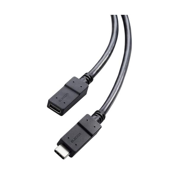 他サイト： エレコム USB Type C 延長ケーブル 1m USB3.2Gen1 5Gbps PD 60W対応 ノイズから保護する2重シールドケーブル採の商品画像