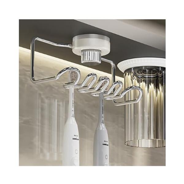 ホワイト/xiao/adhg566516・パッケージ個数:1・サイズ：タワー 歯ブラシホルダーのサイズ：約13.03cm×8.27cm×4.56cm。歯ブラシ4本＋小物をまとめて収納可能なスペース効率抜群の歯ブラシスタンドです。歯ブラシを見...