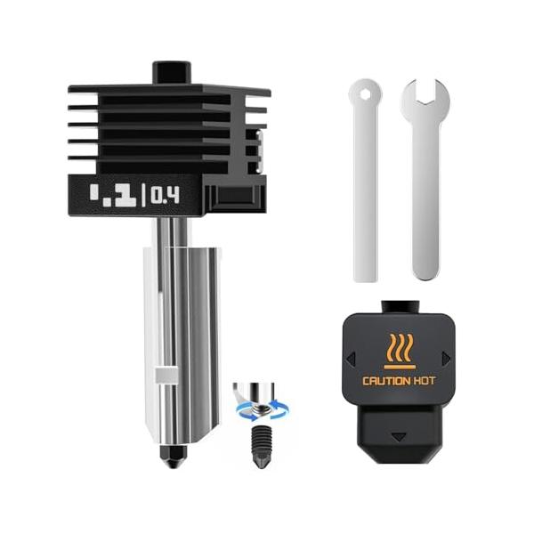 本商品は【互換品】です。国内正規品とは品質・保証・サポートが異なります。パッケージ個数:1・0.4mm高精度ノズル硬化鋼製で、丈夫で錆びにくいです。PLA、PETG、TPU、カーボンファイバーのような強力な材料の印刷に最適です・高熱性能高温...