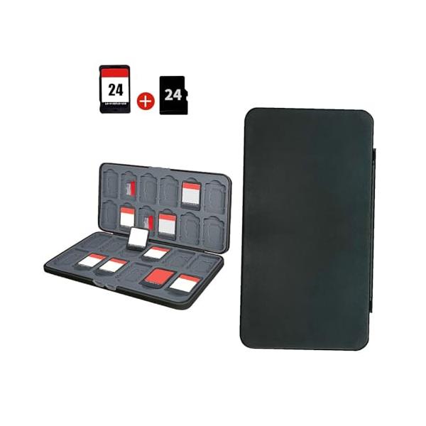 ShuaWdkswitch ソフトケース、Nintendo Switchゲームケースホルダー、スイッチ2カートリッジ用、24個のゲームカードスロ