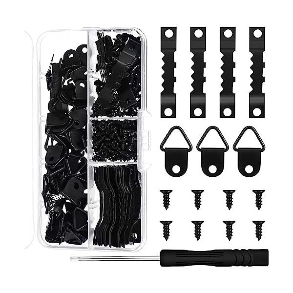 カジュアル-/-/asdfgafg651651・仕様：壁掛けフック約251PCS 素材：メタル カラー：ブラック。・サイズ：ボックス（長い13.2CM×幅7.2CM）。鋸歯状フック約50PCS（長い4.4CM×幅0.8CM）、釘約150PC...