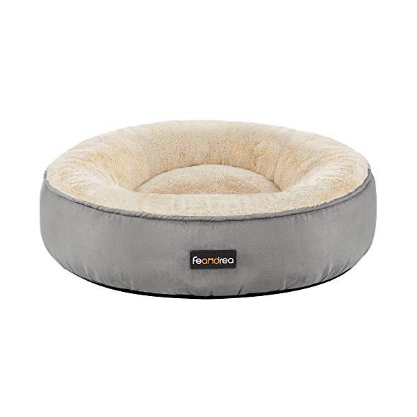 FEANDREA 犬 ベッド ペットベッド 猫 犬 50×50cm クッション ふわふわ 滑り止め 洗える ペットソファー 可愛いドーナツ型 中