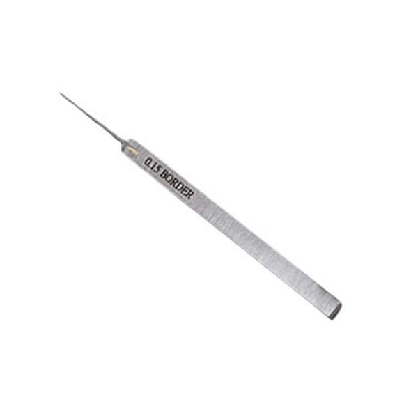 -/0.15mm/-・Size:0.15mm・サイズ：全長約9.4cm/幅約4.8mm・刃幅：0.15mm/0.3mm/0.5mm・スムーズな切れ味が特徴のスジボリ用工具です。・ガンプラ初心者でも、丁寧にゆっくり何回かなぞるように筋彫りすれ...