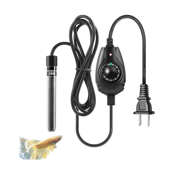 25W5-20L黒色/-/Q1-JP・Style:25W5-20L・パッケージ個数:1・指サイズの水槽ヒーター、超ミニFEDOUR 15W/25W/35W 水族ヒーターの長さは3.7 in/9.5 cmしかないので、水槽に隠れやすい。15 ...