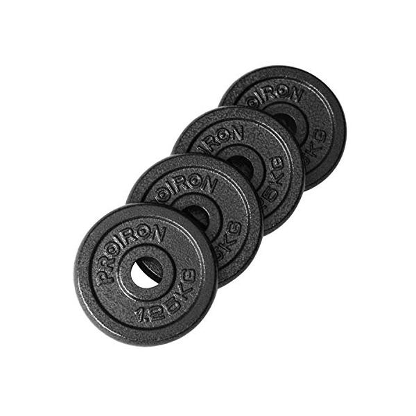 PROIRON ダンベル プレートバーベル プレート 1.25kg×4個 鋳鉄製 トレーニングバンパープレート 穴径25ｍｍ