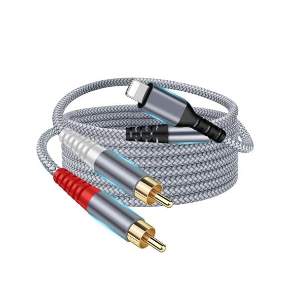 本商品は【互換品】です。国内正規品とは品質・保証・サポートが異なります。Lighting - RCA 変換ケーブルグレー/1.2M/QIMIAOUS-R1025・Size:1.2MStyle:Lighting - RCA 変換ケーブル・Li...