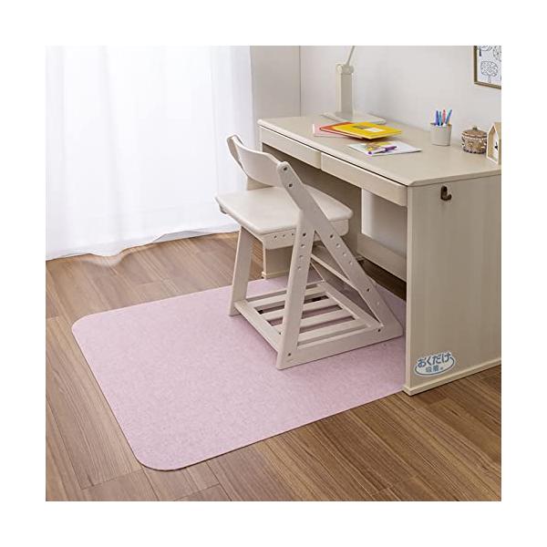 スクエア型メランジピンク/90×120cm/KX-79・Color:メランジピンクSize:90×120cmPatternName:フローリング用・パッケージ個数:1・床に置くだけでズレない特殊加工おくだけ吸着・掃除機を掛けてもズレない吸着...