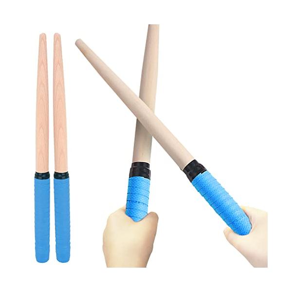 ブルーブルー/-/-・Style:ブルー・パッケージ個数:1・?2本セットです。長さ35cm、直径2cm、重さ70g/本　軽量で子供でも叩きやすいサイズと軽さです。・?天然木（ブナ）使用で、連打しやすい高反発性・?ゲームセンターや家庭用ゲー...