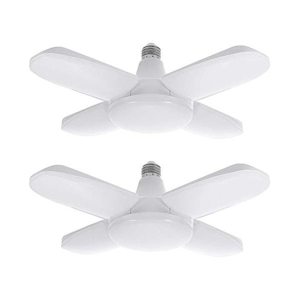 2個セット ペンダントライト LEDシーリングライト E26 LED電球 5灯式 60W 昼光色 6500K 天井照明 ダイニング 折りたたみ