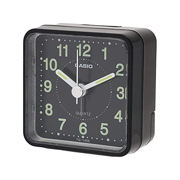 モダン01.ブラック/6.2×6.2×3.3cm/TQ-140S-1JF・Color:01.ブラック・パッケージ個数:1・機能:電子音アラーム4段階で変化・推奨電池:単3マンガン乾電池×1・本体サイズ:約高さ6.2×幅6.2×奥行き3.3cm