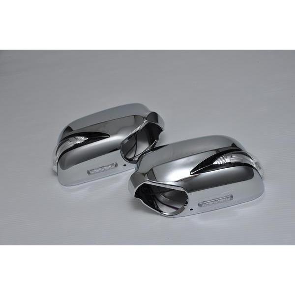 LS600Look！20セルシオLEDウィンカーミラーメッキ/リム黒/青光 : lm  