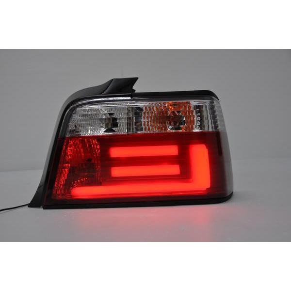 BMW E36セダン 3Dライトバー仕様LEDテールランプ レッドクリア :ltl