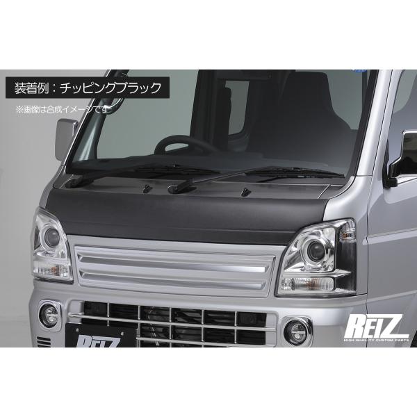 DA16T キャリイ スーパーキャリイ 〜2025.12 ボンネットフードトリム チッピングブラック ステンレス製 カバー ガーニッシュ