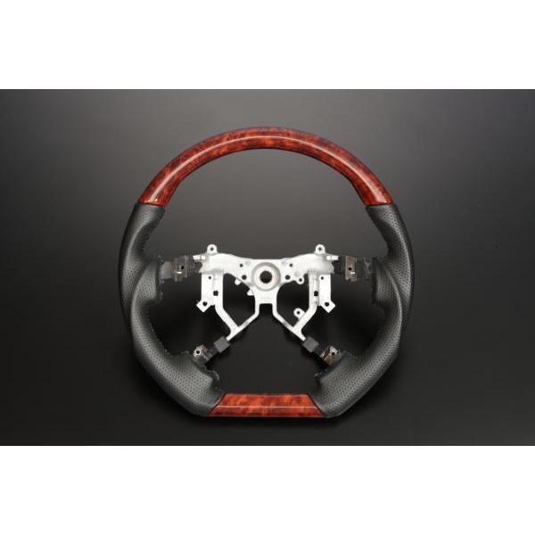 200系 ハイエース 4型/5型/6型 D型ガングリップ ステアリング 茶木目